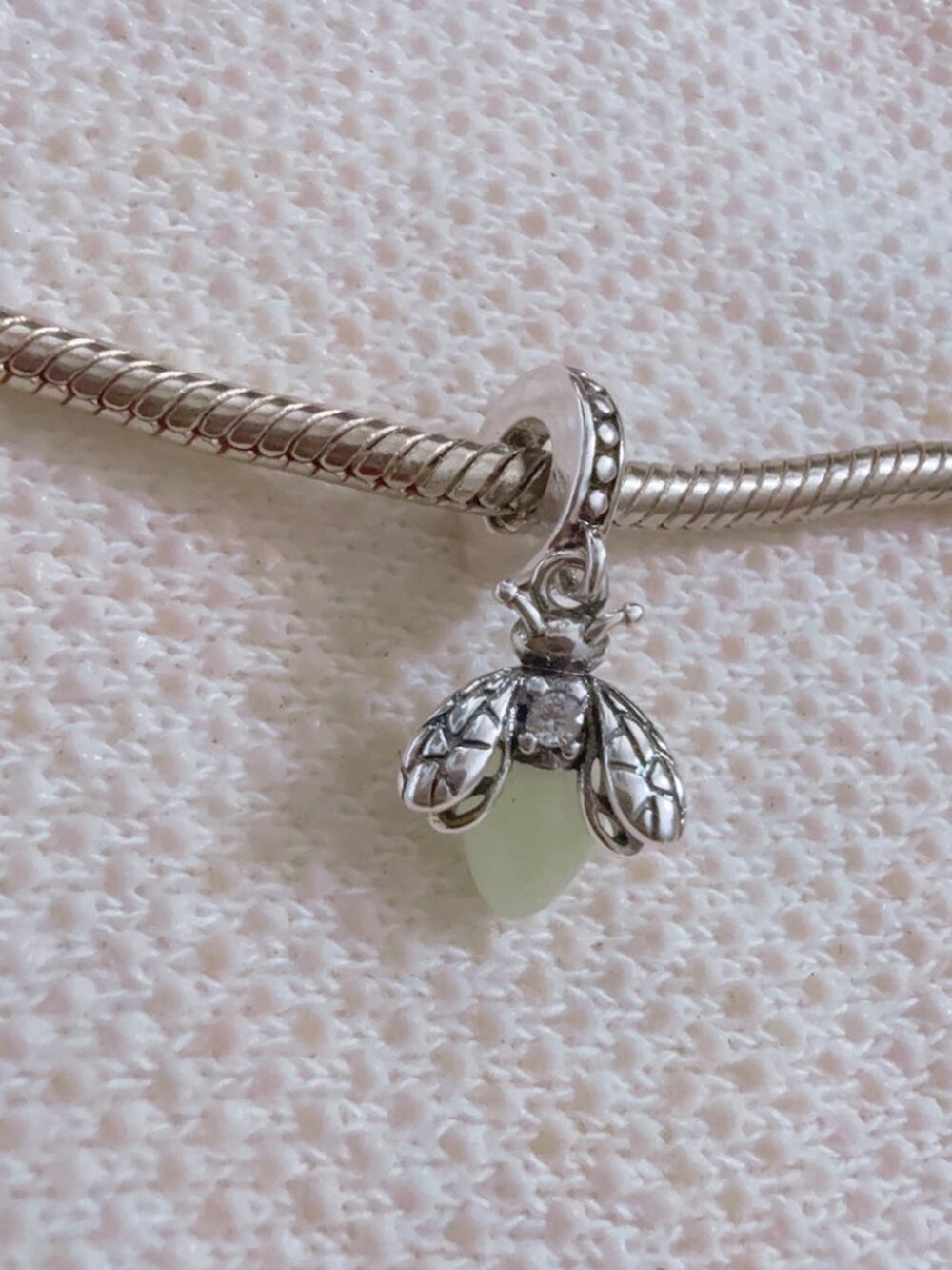 Firefly Gow-in-the-Dark Silver Charm For Pandora Bracelet Necklace